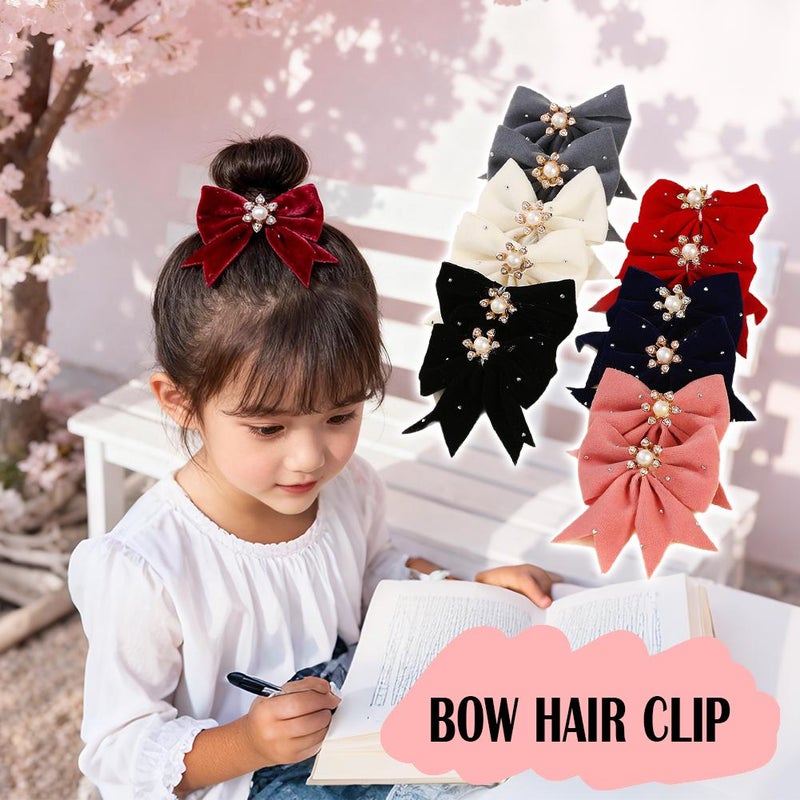 12PCS Velvet Hair Bows Hair Ribbon Clips, Big Clips Ha-ir Accessories for Women Girls Toddlers Kids Christmas Hairs Accessories - Image 5